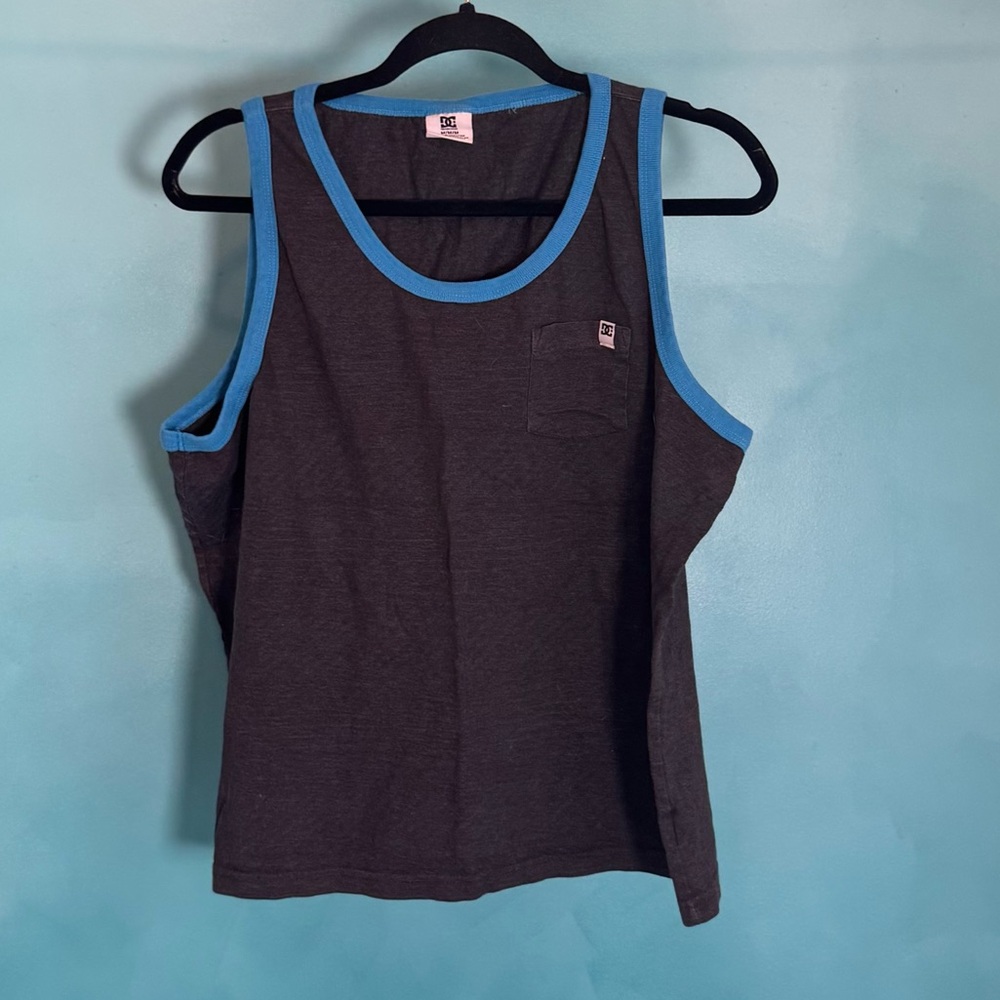 DC Charcoal Tank with Blue Trim